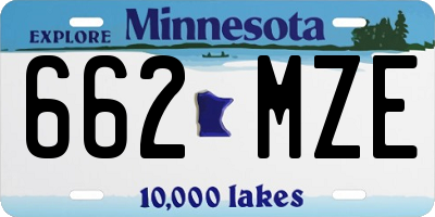 MN license plate 662MZE