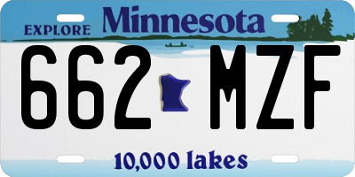 MN license plate 662MZF