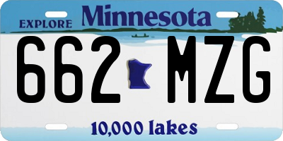 MN license plate 662MZG