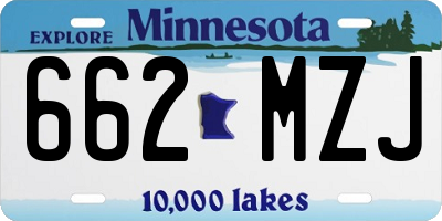 MN license plate 662MZJ