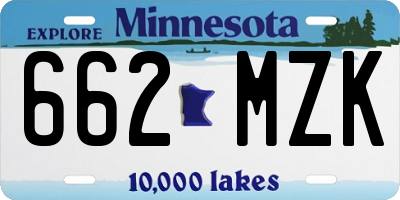 MN license plate 662MZK