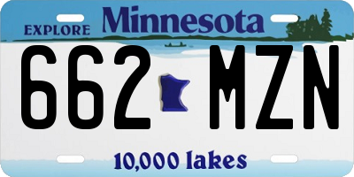 MN license plate 662MZN