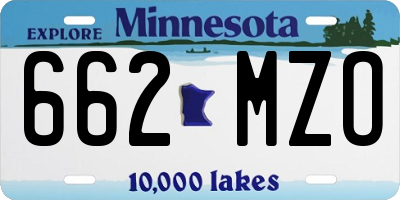 MN license plate 662MZO