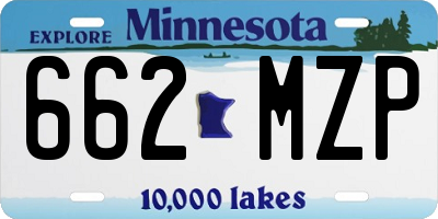 MN license plate 662MZP