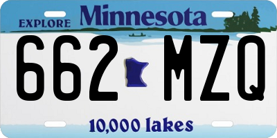 MN license plate 662MZQ