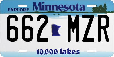MN license plate 662MZR