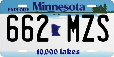 MN license plate 662MZS