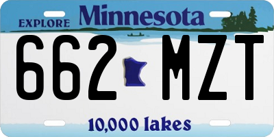 MN license plate 662MZT