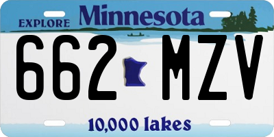 MN license plate 662MZV