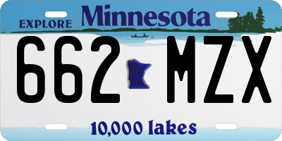 MN license plate 662MZX
