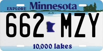 MN license plate 662MZY