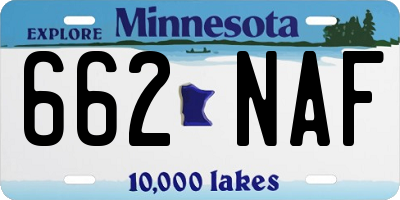 MN license plate 662NAF