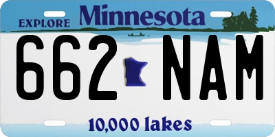 MN license plate 662NAM