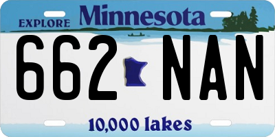 MN license plate 662NAN