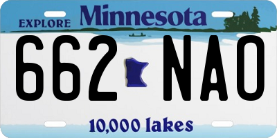 MN license plate 662NAO