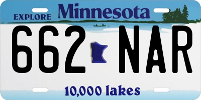 MN license plate 662NAR