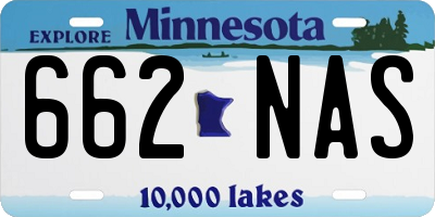 MN license plate 662NAS