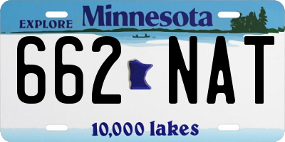 MN license plate 662NAT