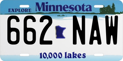 MN license plate 662NAW