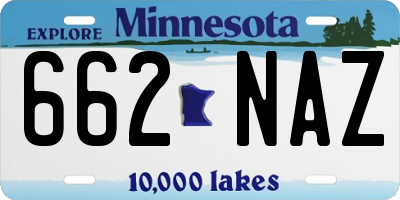 MN license plate 662NAZ