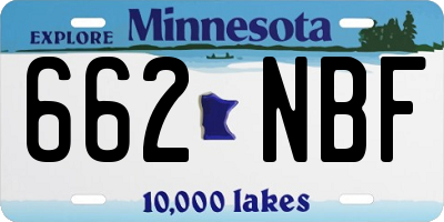 MN license plate 662NBF