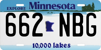 MN license plate 662NBG