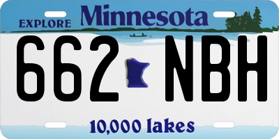MN license plate 662NBH