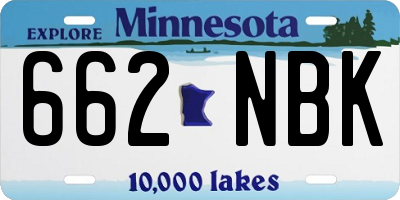 MN license plate 662NBK
