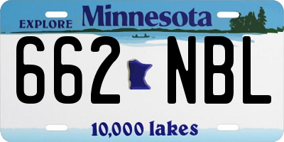 MN license plate 662NBL