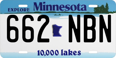 MN license plate 662NBN