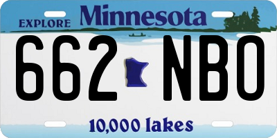 MN license plate 662NBO