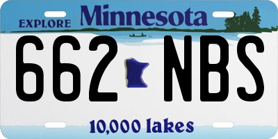 MN license plate 662NBS