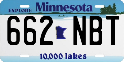 MN license plate 662NBT