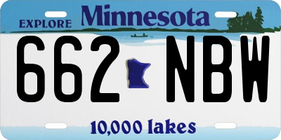 MN license plate 662NBW