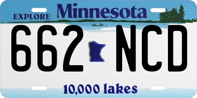 MN license plate 662NCD