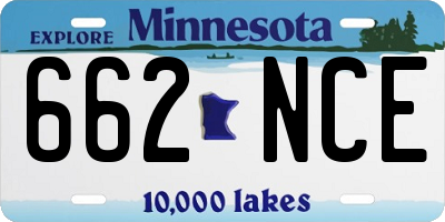 MN license plate 662NCE