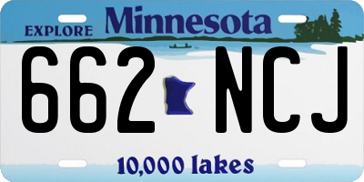 MN license plate 662NCJ