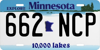 MN license plate 662NCP