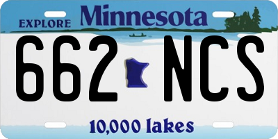 MN license plate 662NCS