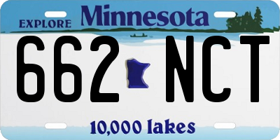 MN license plate 662NCT