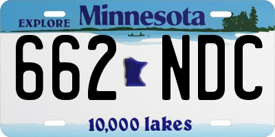 MN license plate 662NDC
