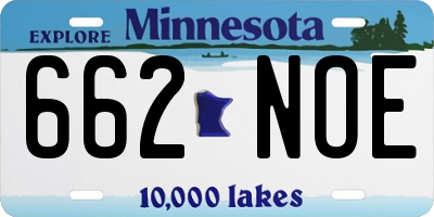 MN license plate 662NOE