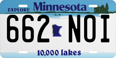 MN license plate 662NOI