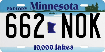 MN license plate 662NOK