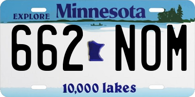 MN license plate 662NOM