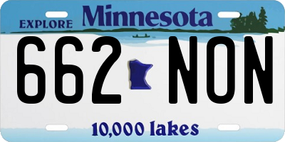 MN license plate 662NON