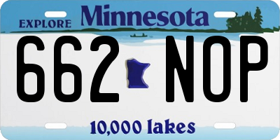 MN license plate 662NOP