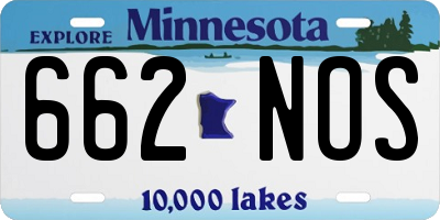 MN license plate 662NOS