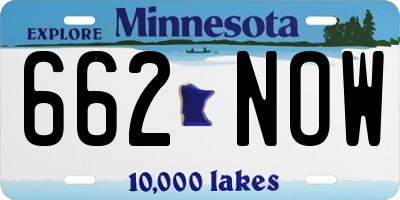 MN license plate 662NOW