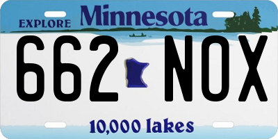 MN license plate 662NOX